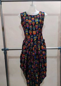 Cute Owl Print Dhoti jumpsuit