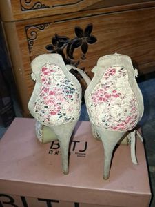 Floral Print Peep-Toe Heels