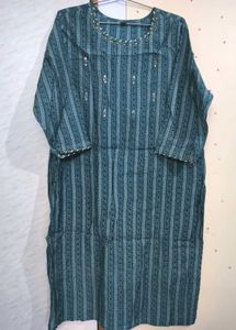 Stylish Teal Striped Kurta 💫