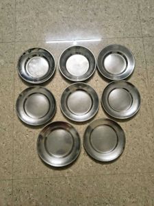 Set of 8 Stainless Steel Plates