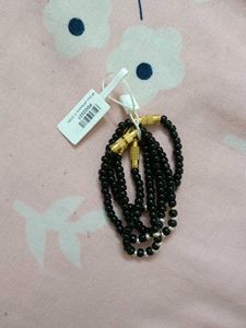 Elegant Black Beaded Bracelet Set