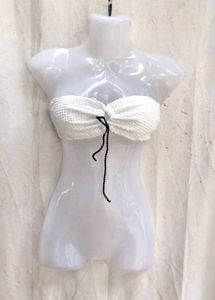 6238. White Textured Bikini Top