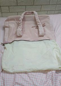 Light Pink Ruched Handle Tote Bag