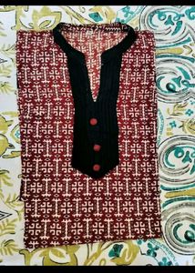 Maroon Printed Kurta