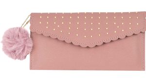 Cute Pink Clutch with Pom