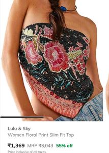 Boho Floral Print Bandeau Top