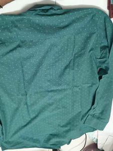 Men's Green Dotted Casual Shirt