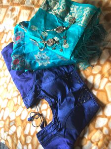 Teal Lehenga With Padded Choli
