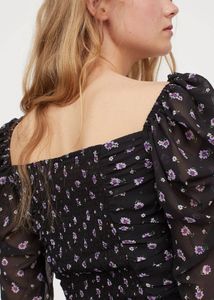 H&amp;M Floral Sheer Top