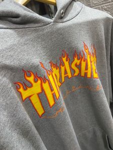 Thrasher Flame Logo grey Hoodie