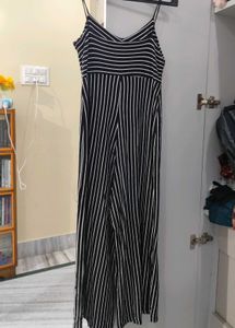 Striped Jumpsuit with Wide Legs