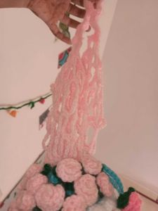 Handmade Crochet bouquet bottle holder