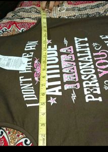 Graphic Print Brown Tank Top