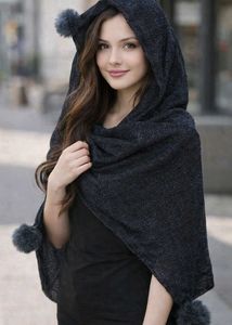 Sparkly Black Dupatta with Pom Poms