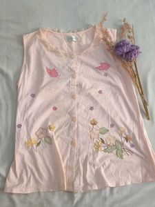 Pink Butterfly & Floral Nightsuit