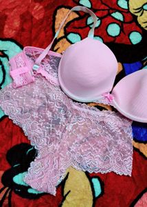 Pink Lace Lingerie Set