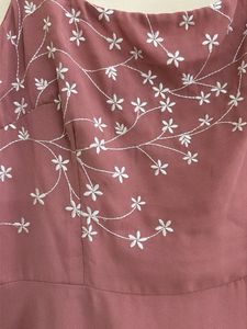 Mauve Dress with Embroidery
