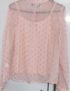 Sheer Blouse with Sparkle Detail