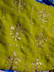 Green pink saree with blouse 44 inch Android