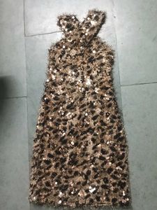Sparkly Animal Print Mini Dress