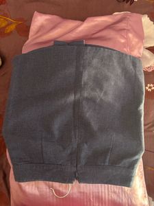 high waist  Grey Buttoned Skirt