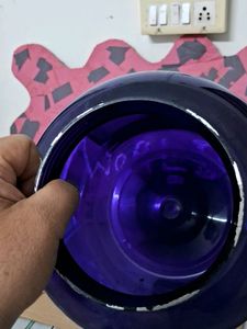 Large Empty Blue Protein Container