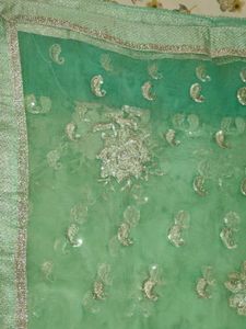 Elegant Green Embroidered Saree
