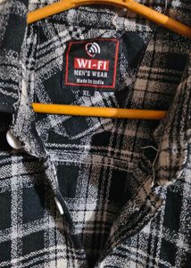 Black &amp; White Check Casual Shirt | Full Sleeves |