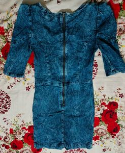 Denim-Look Mini Dress
