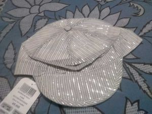 Striped Cap with Glitter Accents