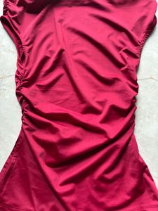 Solid Boat Neck Off The Shoulder Top In Burgundy