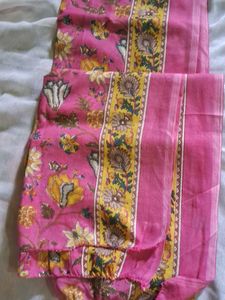 Vibrant Floral print pink Dupatta