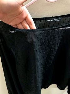 SHEIN Black Sheer Top