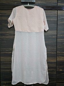 Elegant Pink chevron threaded Kurta