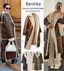 Viral Bershka Faux leather Shearling TrenchCoat
