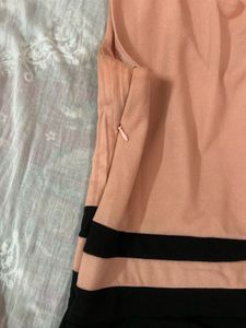 peach black dress