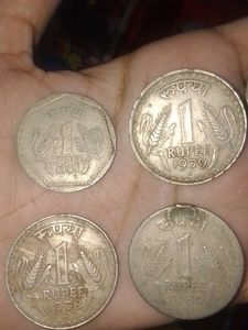 Vintage Indian 1 Rupee Coins Collection total 6