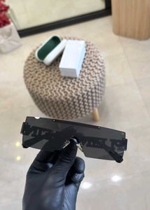Black Rimless Shield Sunglasses