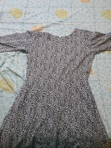 Black And White Long Frock ..