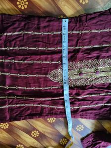 Elegant Maroon Embroidered Kurta