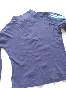 Navy Blue Zip Neck Top