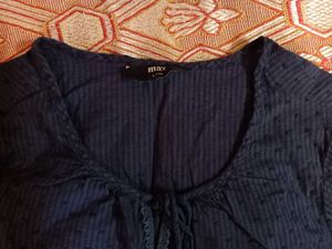 Max Studio Blue Textured Blouse