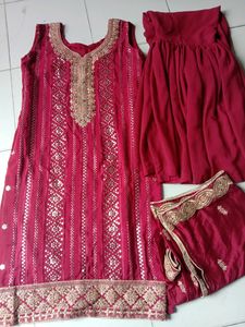Suit -shirt+Sharara+Dupatta