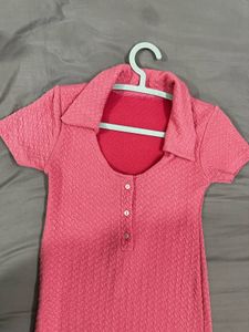 Pink Collared  Dress