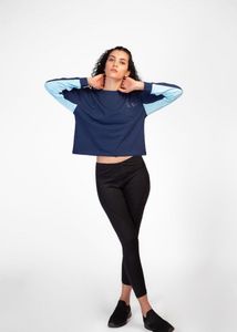 Black Cropped Hoodie with Pink Sleeves