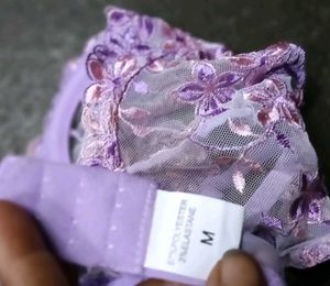 Sheer Floral Embroidered Bra