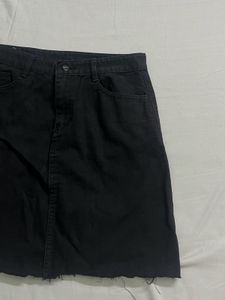 Black Denim Skirt