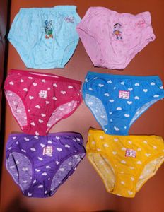 Brand new Girls' Colorful Panties Set Of 6