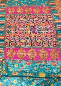 Vibrant Printed Dupatta with Lace Trim