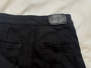 Black High-Waisted Denim Shorts